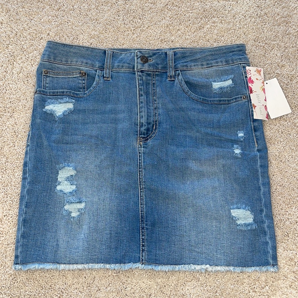 Wild Pearl Denim Skirt